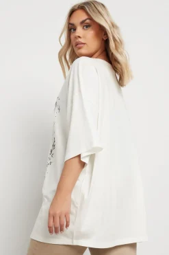 Yours Curve White 'The Sun' Graphic Oversized T-Shirt