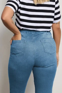 Yours For Good Curve Mid Blue Pull On Stretch Jenny Jeggings