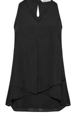 Yours London Curve Black Layered Sleeveless Blouse