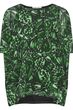 Yours London Curve Green Abstract Print Cape Top