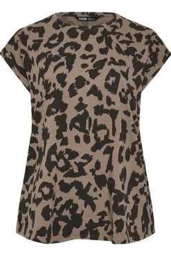 Yours Plus Size Brown Leopard Print T-Shirt