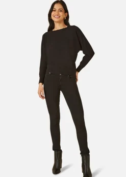 Yumi Black Knitted Batwing Jumper