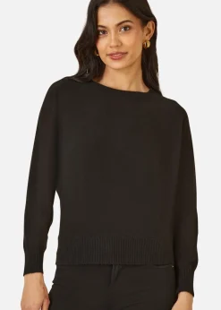Yumi Black Knitted Batwing Jumper