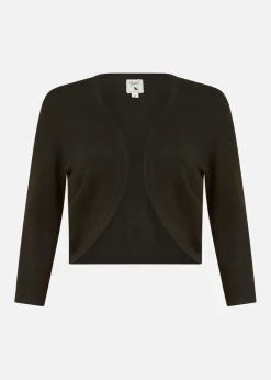 Yumi Black Knitted Curve Bolero