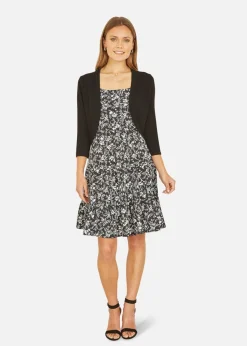 Yumi Black Knitted Curve Bolero