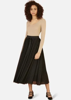 Yumi Gold Metallic Knitted Ribbed Top