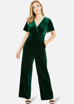 Yumi Green Jumpsuit With Angel Sleeves