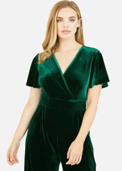 Yumi Green Jumpsuit With Angel Sleeves