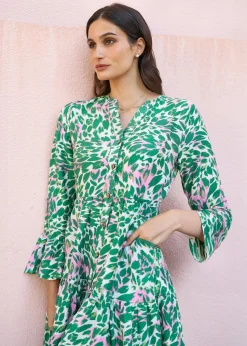 Yumi Green Leopard Print Tunic
