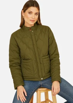 Yumi Green Short Quilted Jacket