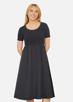 Yumi Navy Jersey Top & Cotton Midi Dress