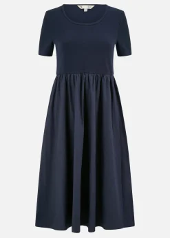 Yumi Navy Jersey Top & Cotton Midi Dress