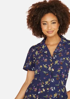 Yumi Navy Recycled Sealife Playsuit