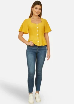 Yumi Yellow Button Up Top